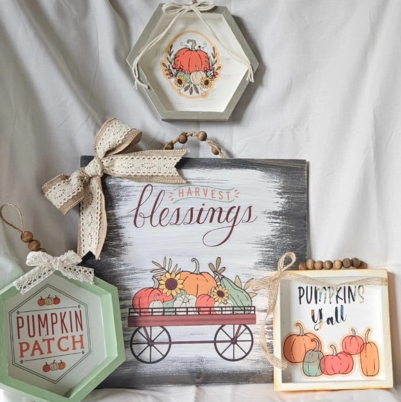 Harvest Blessing Signs Lot - Picture 1 of 7